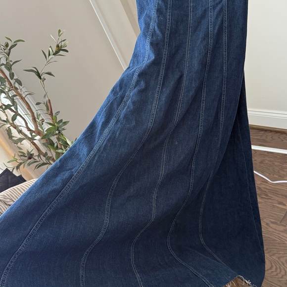 Reformation Amory Denim Midi Dress Size 10 - Picture 4 of 12